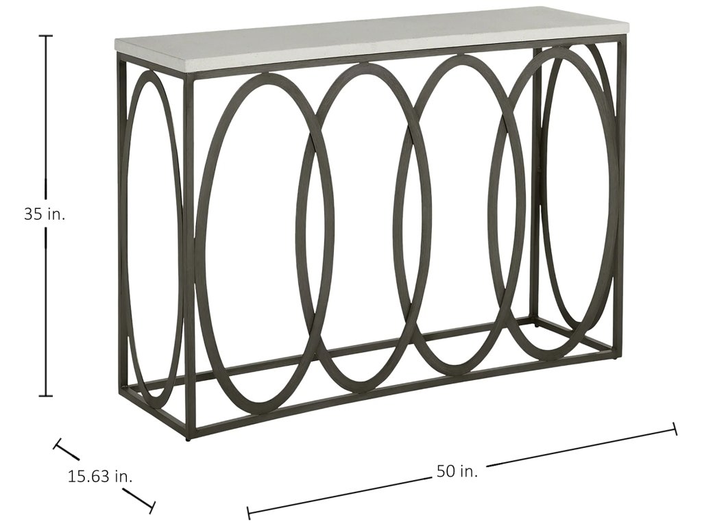 Ella Aluminum Rectangle Outdoor Console Table 50 in. W x 35 in. H - image 1