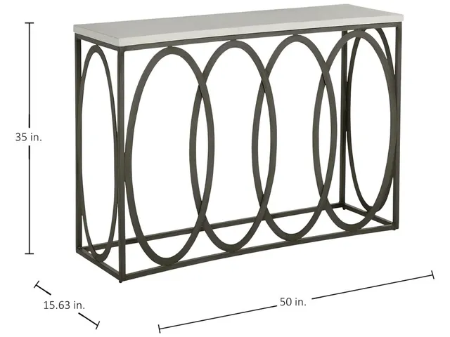 Ella Aluminum Rectangle Outdoor Console Table 50 in. W x 35 in. H - Alternative View
