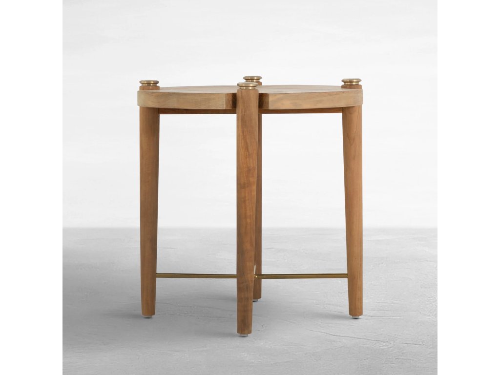 Pacifica Teak Round Outdoor End Table 22 in. W x 22.75 in. H - main image