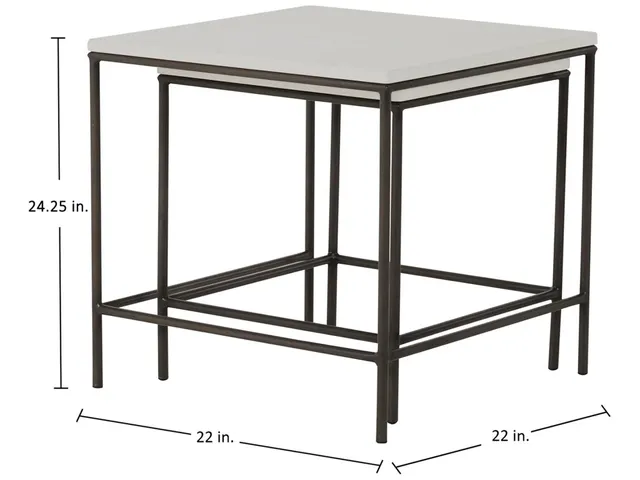 QS Abby Nesting Tables, Sandstone White with Slate Gray Base - Alternative View