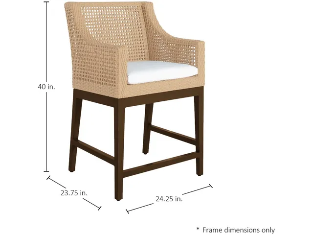 Peninsula N-Dura Resin Wicker Outdoor Counter Stool 40 in. - Alternative View