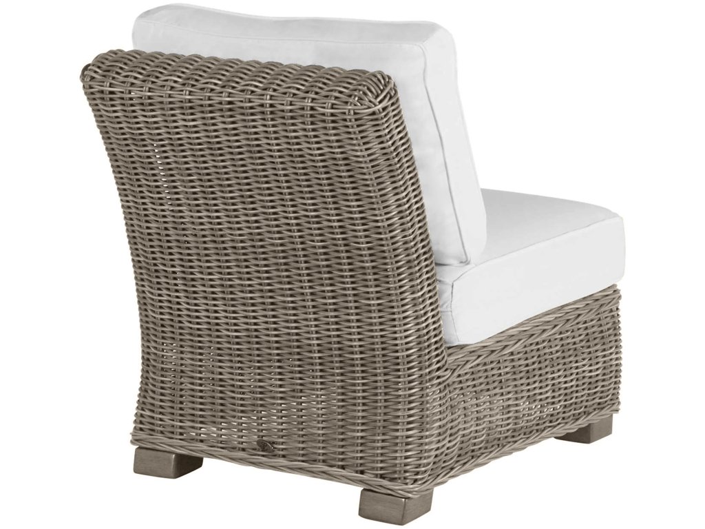 Rustic Woven N-Dura Resin Wicker Outdoor Sectional Slipper Chair - image 8