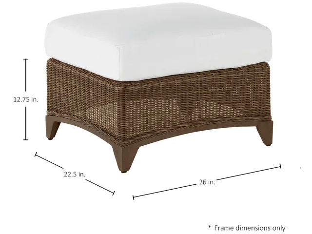 Astoria N-Dura Resin Wicker Outdoor Woven Ottoman - Alternative View