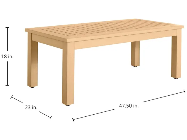 Portside Resin Rectangle Outdoor Coffee Table 47.5 in. W x 18 in. H