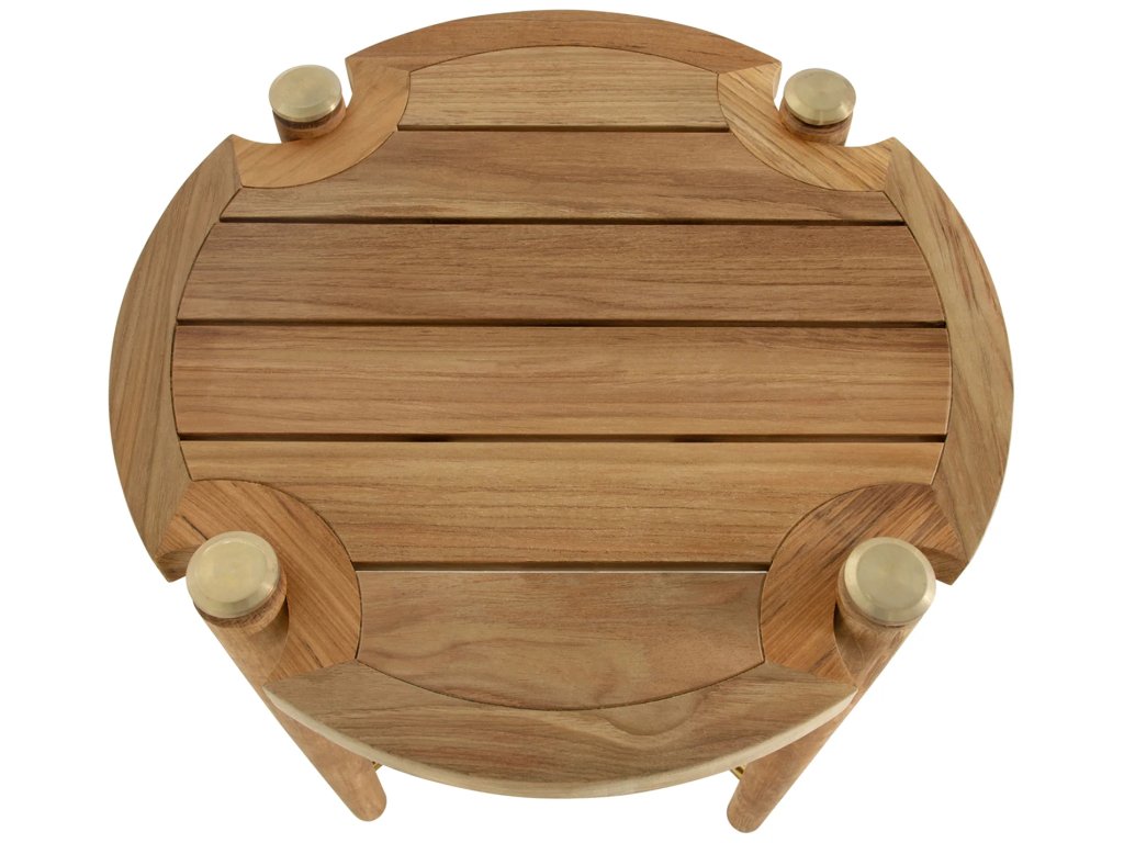 Pacifica Teak Round Outdoor End Table 22 in. W x 22.75 in. H - image 2
