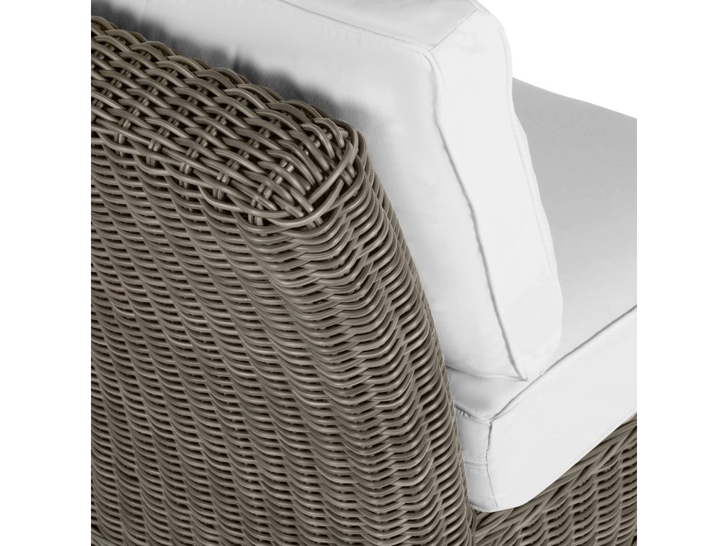 Rustic Woven N-Dura Resin Wicker Outdoor Sectional Slipper Chair - image 9