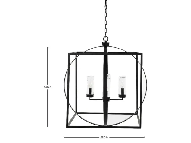 Cullen Stainless Steel Square Chandelier 29.5 in. D x 33.5 in. H - Alternative View