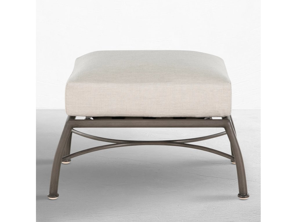 Majorca Wrought Aluminum Outdoor Ottoman - main image