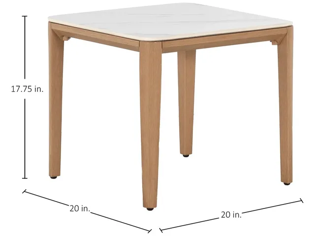 Palma Aluminum Square Outdoor End Table 20 in. W x 17.75 in. H - Alternative View