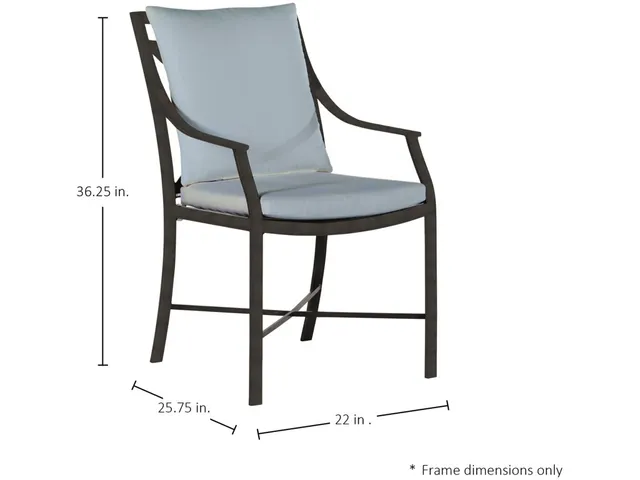 QS Monaco Arm Chair, Slate Gray with Linen Chambray Cushions - Alternative View