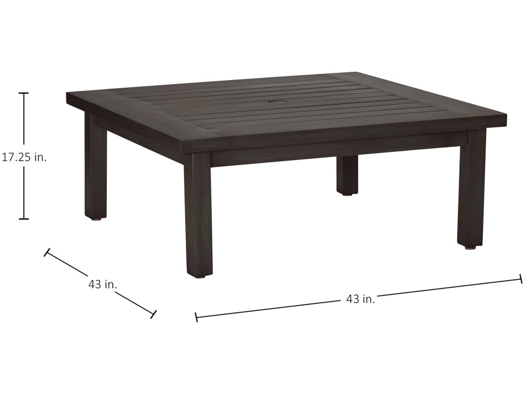 Club Aluminum Square Outdoor Coffee Table - image 1