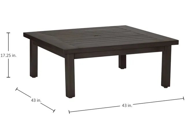 Club Aluminum Square Outdoor Coffee Table - Alternative View