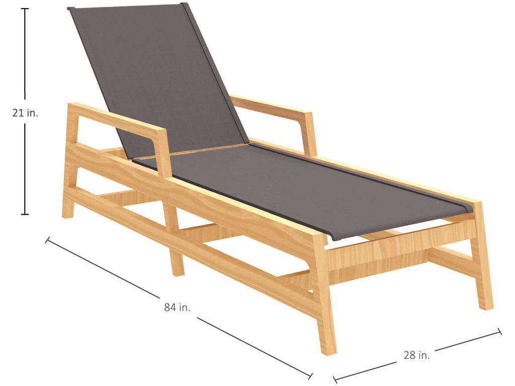 Seashore N-Dura Wood Outdoor Chaise Lounge - image 1