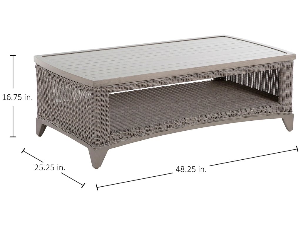 Astoria Wicker Rectangle Outdoor Coffee Table 48. 25 in. W x 16.75 in. H - image 1
