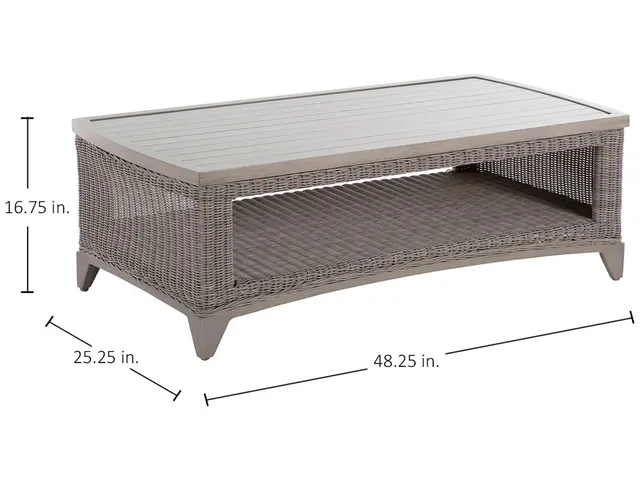 Astoria Wicker Rectangle Outdoor Coffee Table 48. 25 in. W x 16.75 in. H - Alternative View