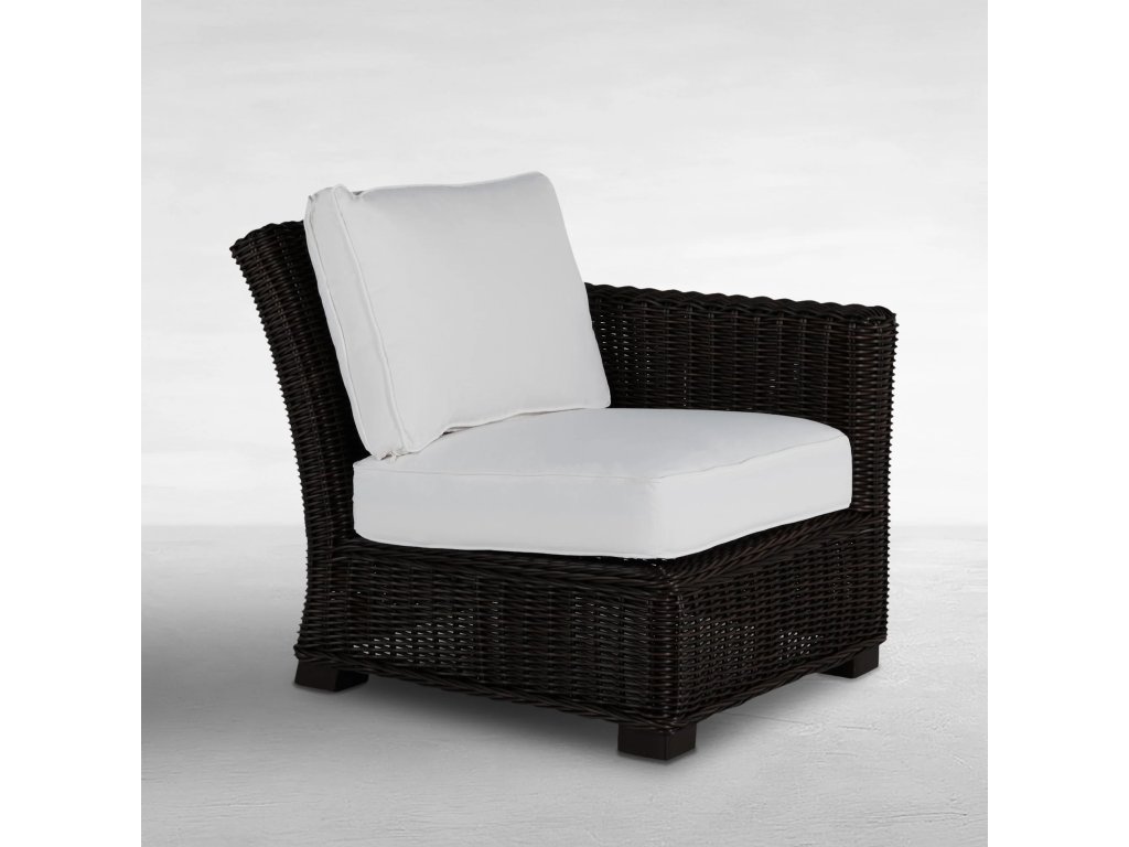 Rustic N-Dura Resin Wicker Outdoor Sectional Right Arm Facing Sectional - main image