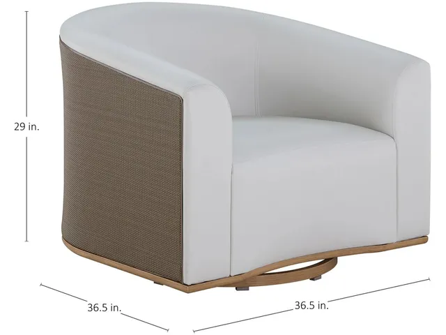 Tahoe Natural Weave Marine Grade Vinyl Swivel Lounge Chair - Alternative View