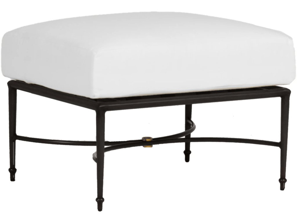Roma Wrought Aluminum Outdoor Ottoman - image 2
