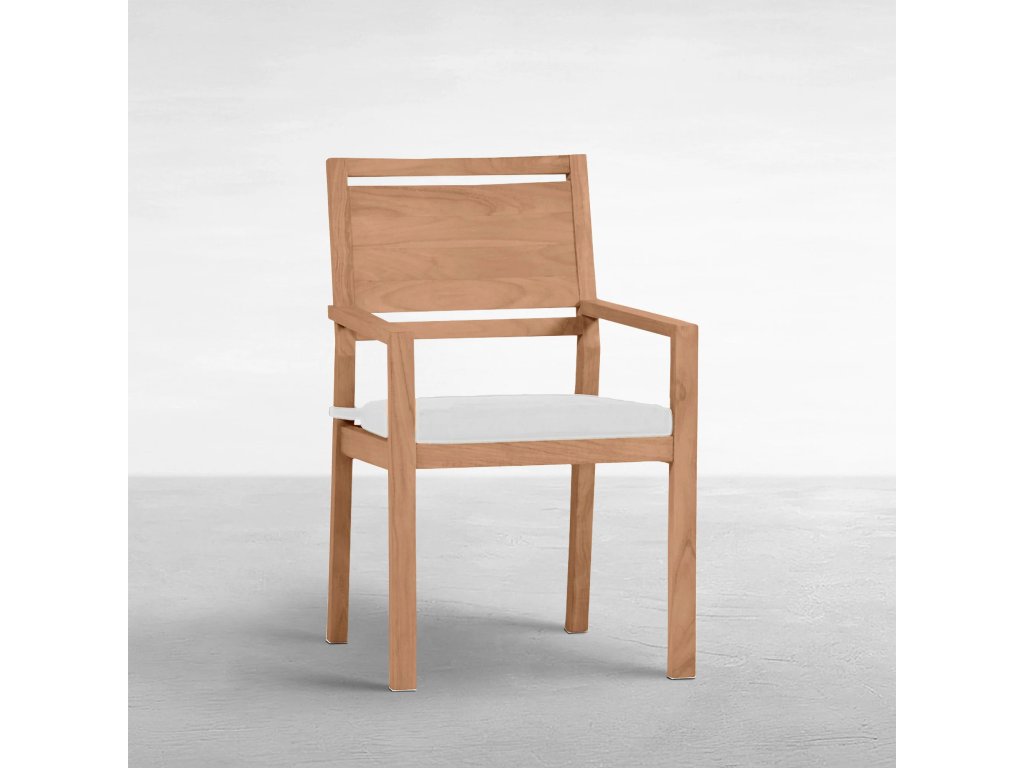 Avondale Teak Outdoor Slatted Back Arm Chair - main image