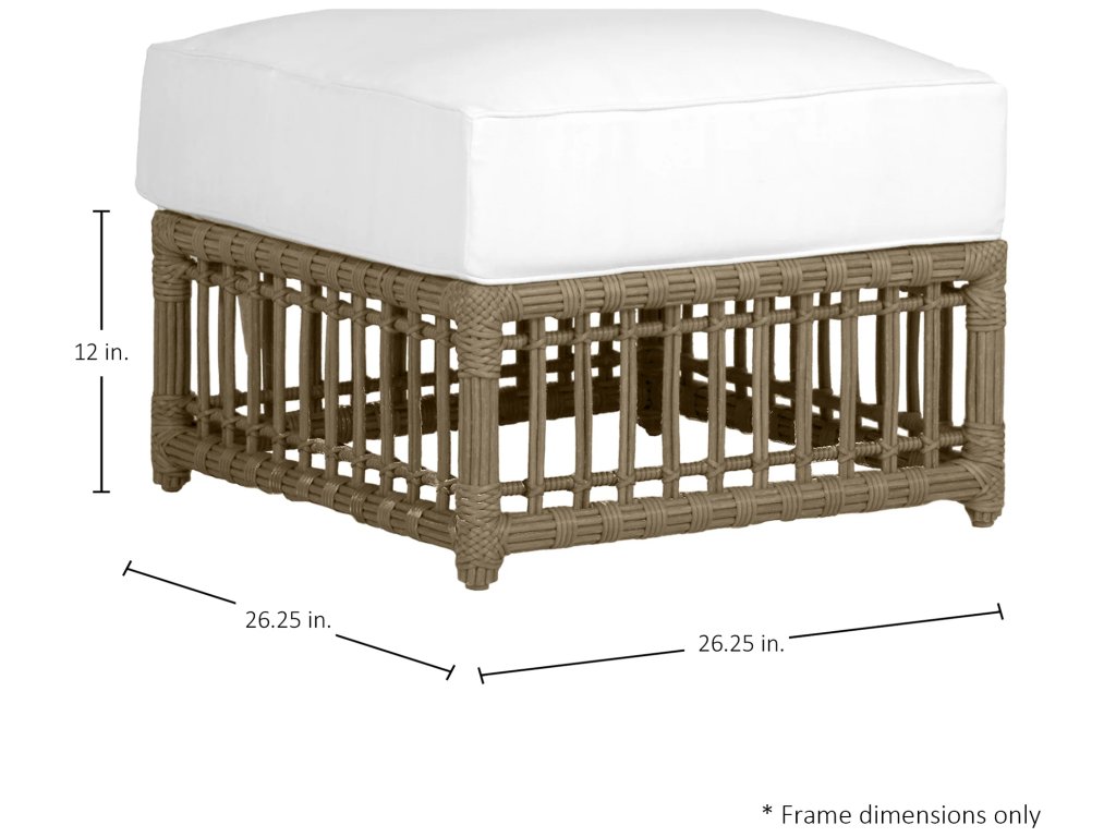 Newport N-Dura Resin Wicker Outdoor Woven Ottoman - image 1