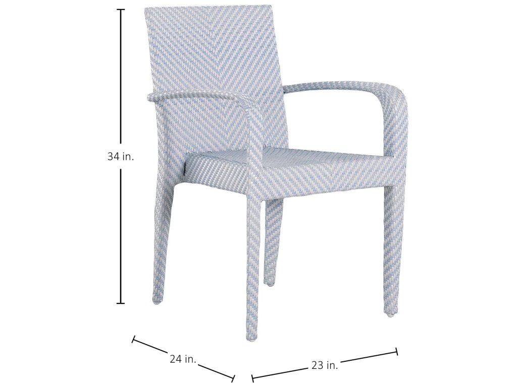 Bari N-Dura Resin Wicker Stacking Arm Chair - image 1