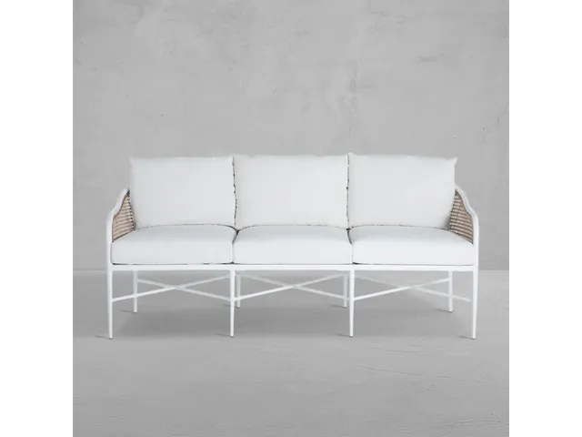 Havana Cane N-Dura Resin Wicker Outdoor Euro Sofa