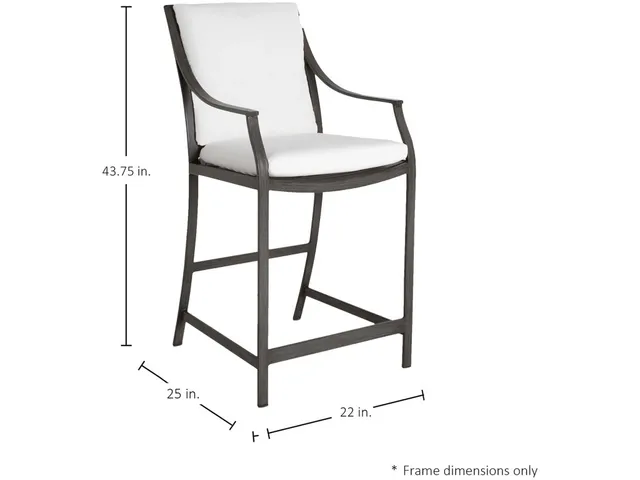 Monaco Wrought Aluminum Outdoor Counter Stool 43.75 in. - Alternative View