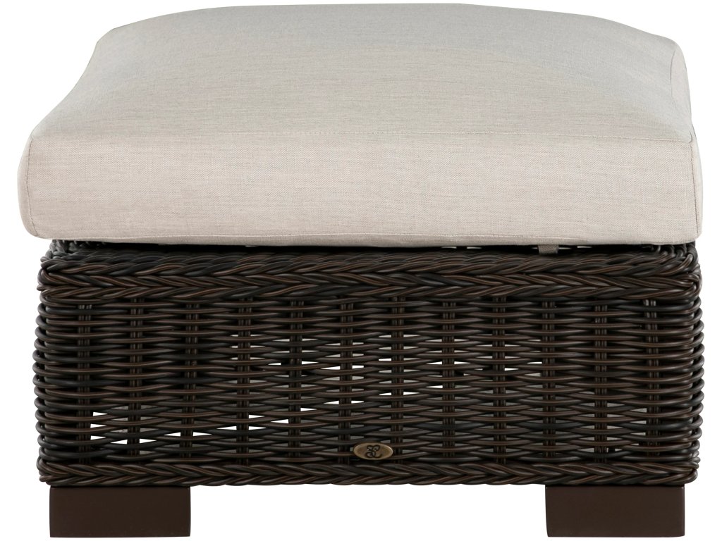 Rustic N-Dura Resin Wicker Outdoor Woven Ottoman - image 4