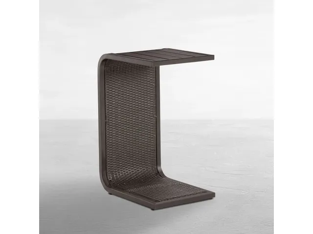 Woven Wicker Square Outdoor C Table 14.5 in. W x 27. 25 in. H