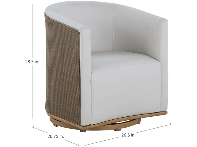 Tahoe Natural Weave Marine Grade Vinyl Swivel Arm Chair - Alternative View