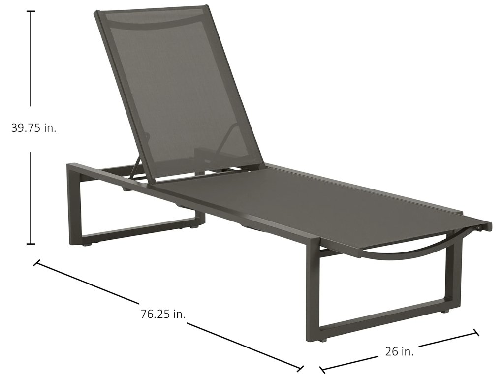 Belmont Sling Wrought Aluminum Outdoor Chaise Lounge - image 1