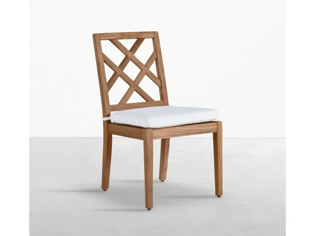 Haley Teak Outdoor Side Chair Latticework Back