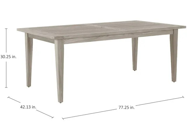 Croquet Teak Rectangle Outdoor Farm Table 77. 25 in. W x 30. 25 in. H - Alternative View