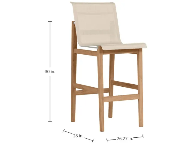 Coast Teak Sling Outdoor Bar Stool 30 in. - Alternative View