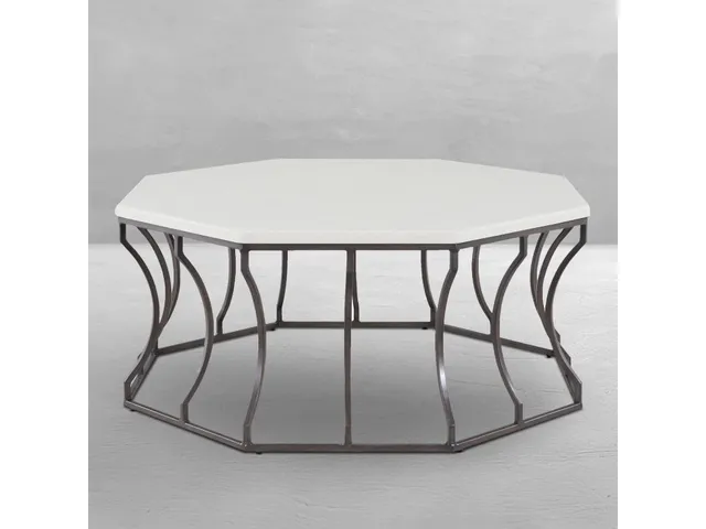 QS Audrey Coffee Table, Sandstone White with Slate Gray Base