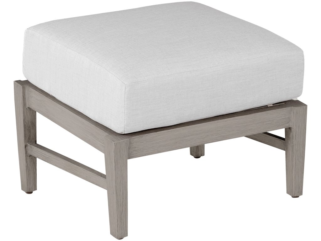 Croquet Wrought Aluminum Outdoor Ottoman - image 2