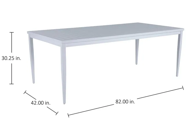 Brookings Aluminum Rectangle Outdoor Slatted Table - Alternative View