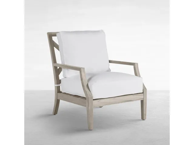 Haley Teak Outdoor Lounge Chair Latticework Back