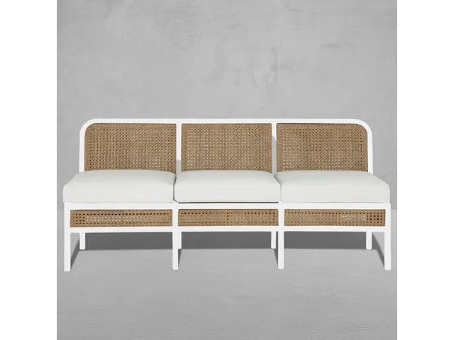 Havana Cane N-Dura Resin Wicker Outdoor Banquette