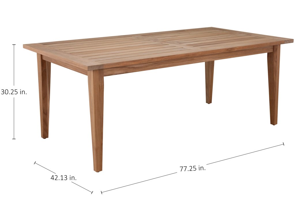 QS Croquet Teak Rectangular Farm Table, Natural Teak - image 1