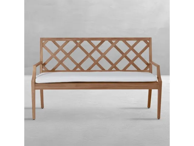 Haley Teak Outdoor Latticework Bench 60 in.