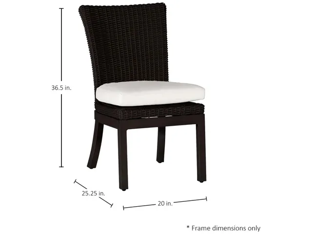 Rustic Woven N-Dura Resin Wicker Outdoor Side Chair - Alternative View