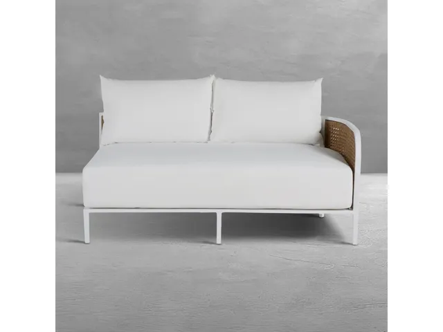 Havana Cane N-Dura Resin Wicker Outdoor Right Arm Facing Sectional