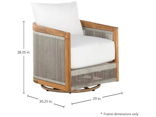 Avalon Teak Oudoor Swivel Lounge - Alternative View
