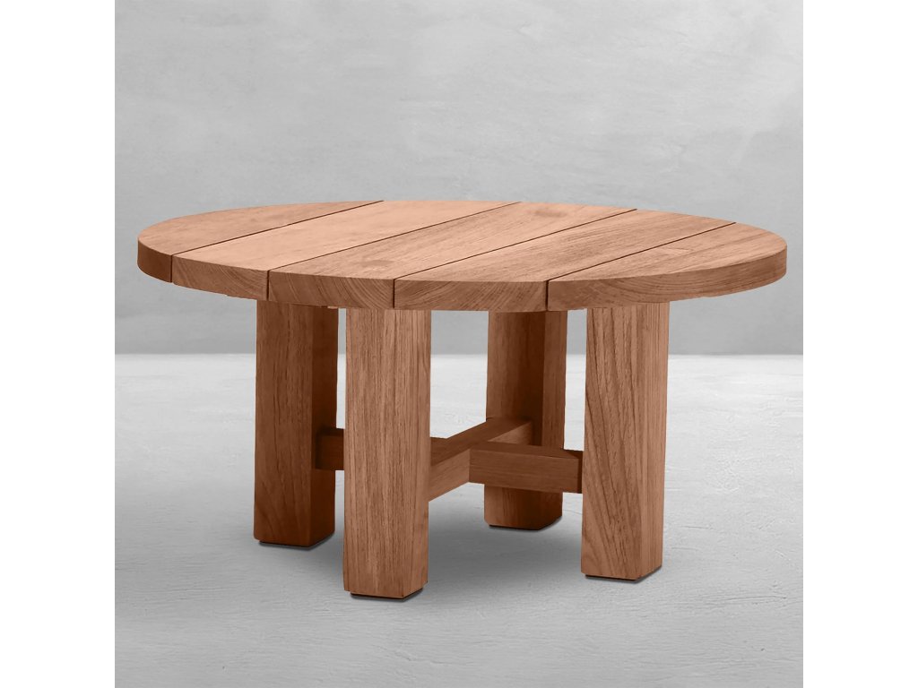 Croquet Teak Round Outdoor Coffee Table 40. 25 in. W x 16.5 in. H - main image