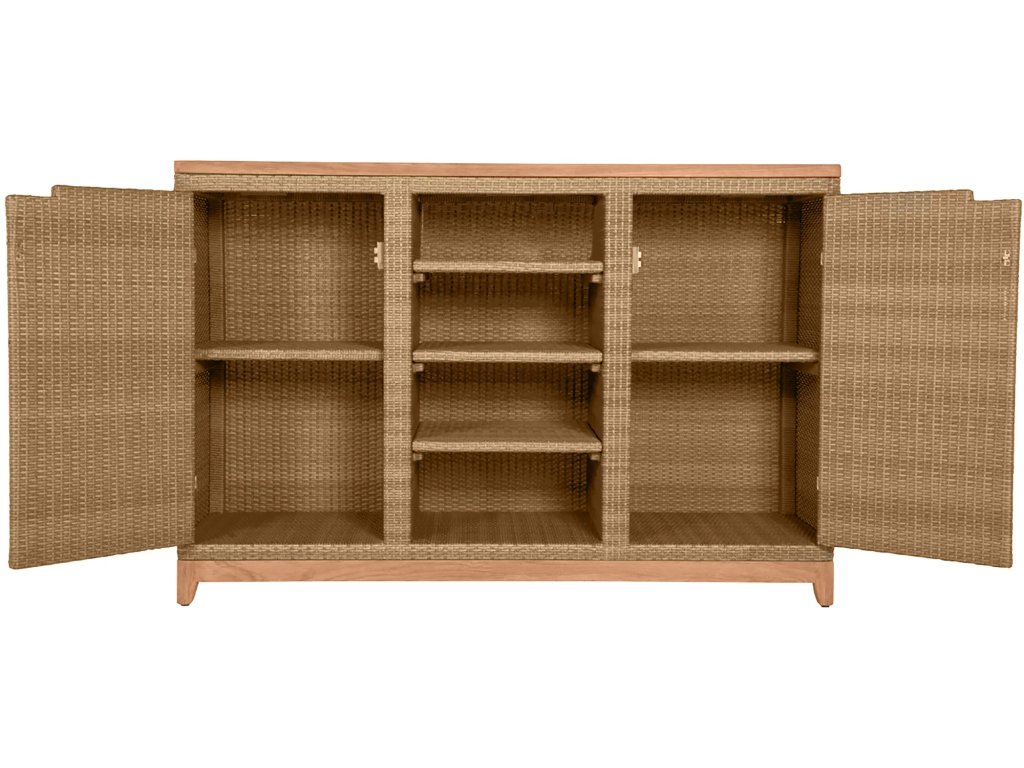 N-Dura Resin Wicker Outdoor Buffet Storage Table 5 Shelves - image 7
