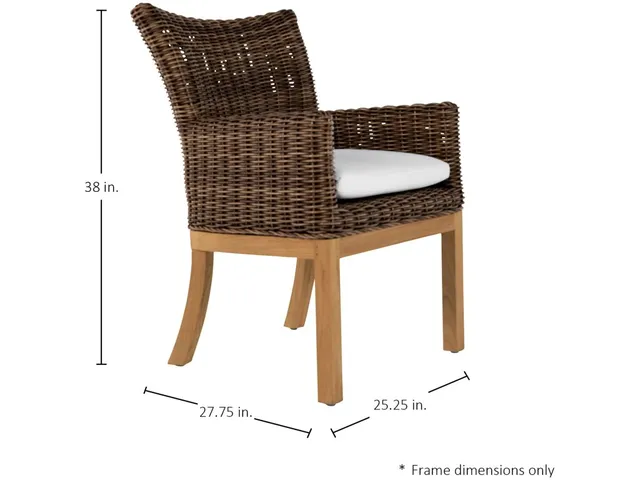 Montauk N-Dura Resin Wicker Teak Outdoor Arm Chair