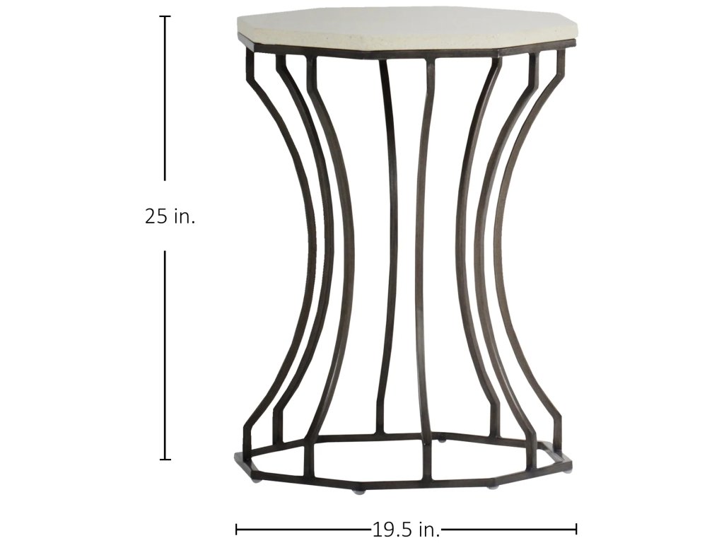 Audrey Wrought Iron Octagonal Outdoor End Table 19.5 in. W x 25 in. H - image 1