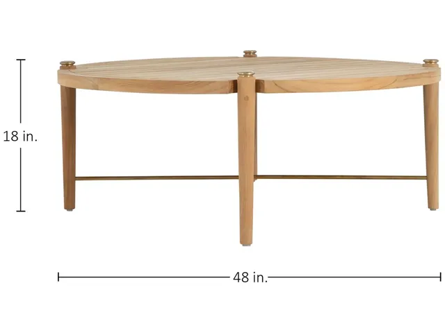 QS Pacifica 48" Round Coffee Table, Natural Teak