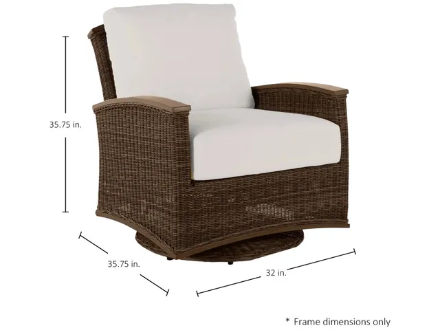 QS Astoria Swivel Glider, Raffia with Bali Pearl Cushions - Alternative View